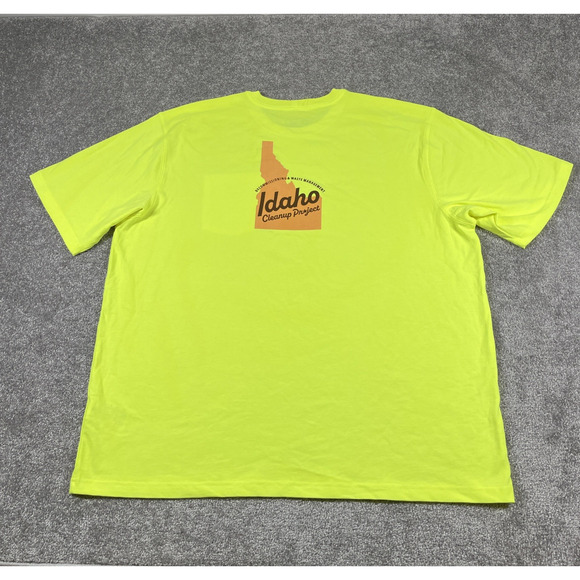 Carhartt T Shirt Mens XXL Loose Fit Idaho Cleanup Project Neon Yellow - Picture 3 of 14